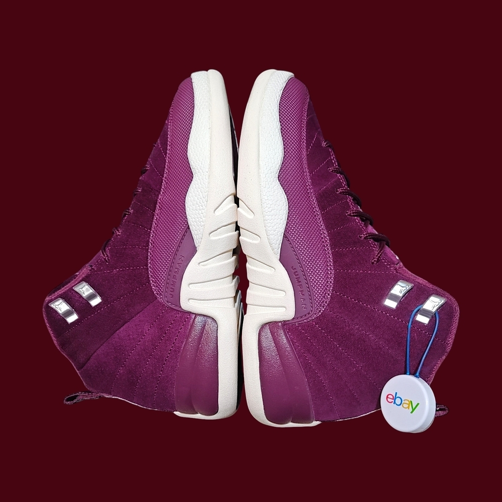 🚻6.5Y US—Air Jordan 12 Retro BG 2017 [BORDEAUX/SAIL–METALLIC SILVER] 153265–617 - Picture 2 of 11